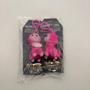 Watchover Voodoo Karma Llama Stress Doll Keychain Set Pink 2pc REF 084 New